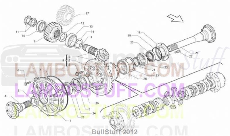 2012 Lamborghini GALLARDO LP 560-4 COUPE EUROPE REAR DIFFERENTIAL (301.21.00)